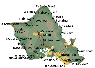 �bersichtskarte Oahu